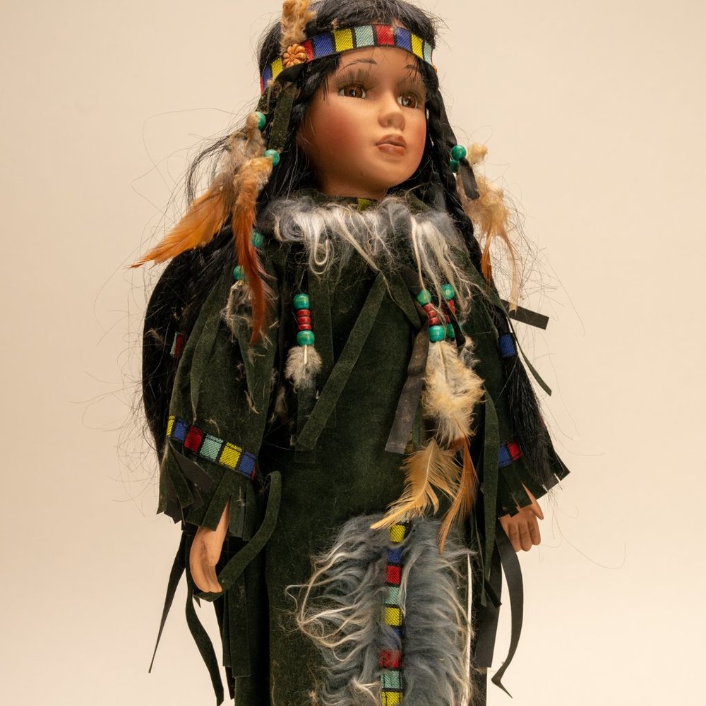 Cathay Collection Porcelain Navajo Native American woman doll
